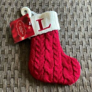 St Nicholas Square 8” Knit Monogrammed Christmas Stockings Letter L.